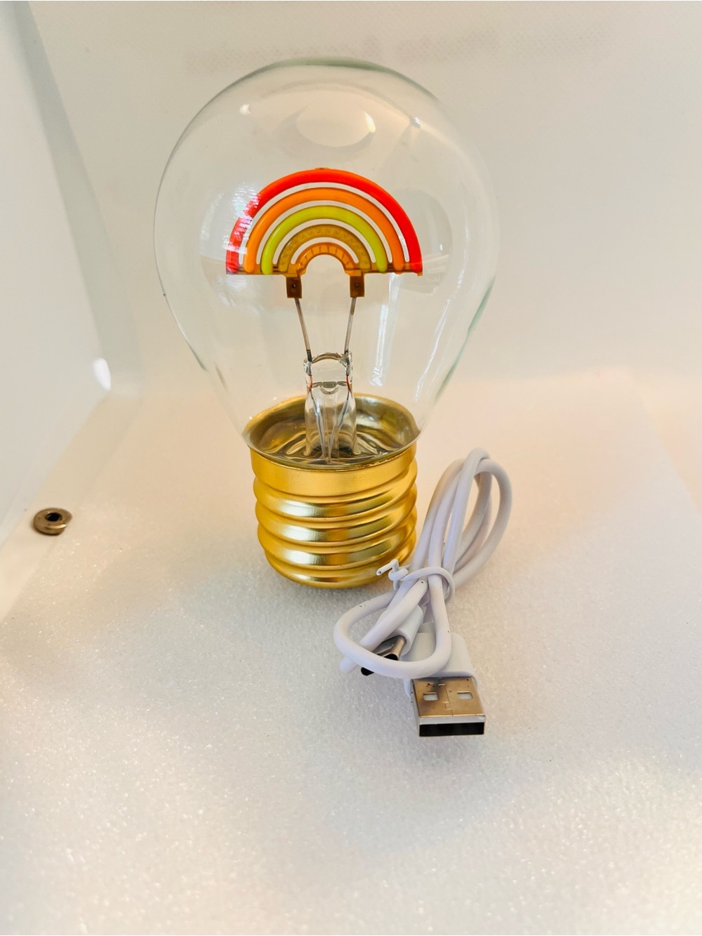 Rainbow Night Light Bulb  - Gold Base - Picture 7 of 7